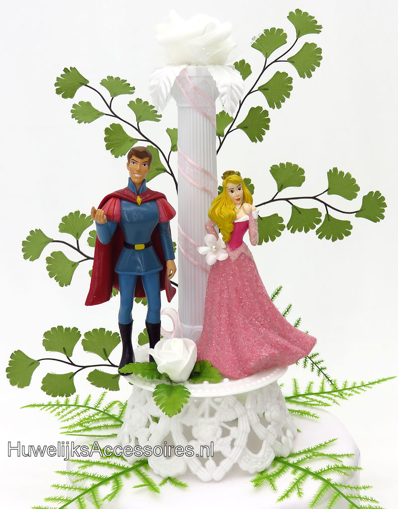 Disney Disney Prinses Aurora en Prins Philip bruidstaart topper met pilaar