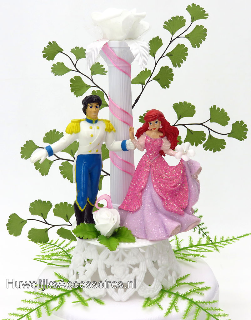 Disney Disney Prinses Ariel en Prins Erik bruidstaart topper met pilaar