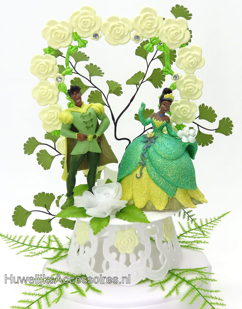 Disney Prachtige Disney Prinses Tiana en Naveen bruiloft taarttopper