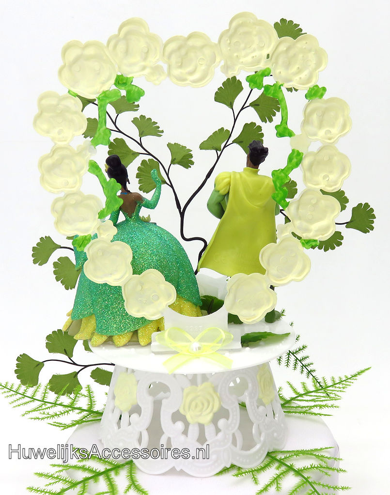 Disney Prachtige Disney Prinses Tiana en Naveen bruiloft taarttopper