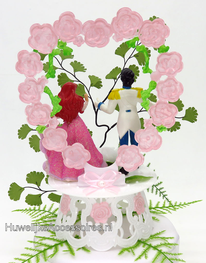 Disney Prachtige Disney Prinses Ariel en Prins Eric bruiloft taarttopper