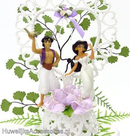 Disney Prinses Jasmijn en Prins Aladdin trouw taarttopper