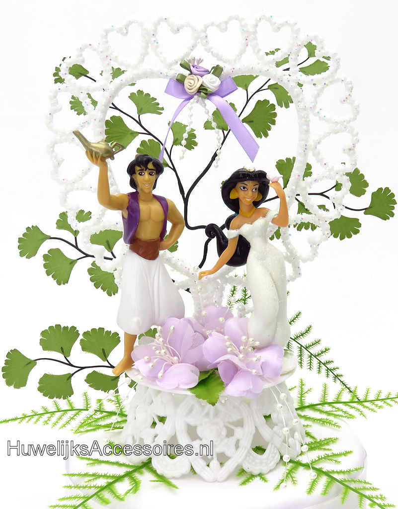 Disney Disney Prinses Jasmijn en Prins Aladdin bruiloft taarttopper