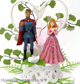 Disney Aurora en Philip met 2 zwanen bruidstaart topper