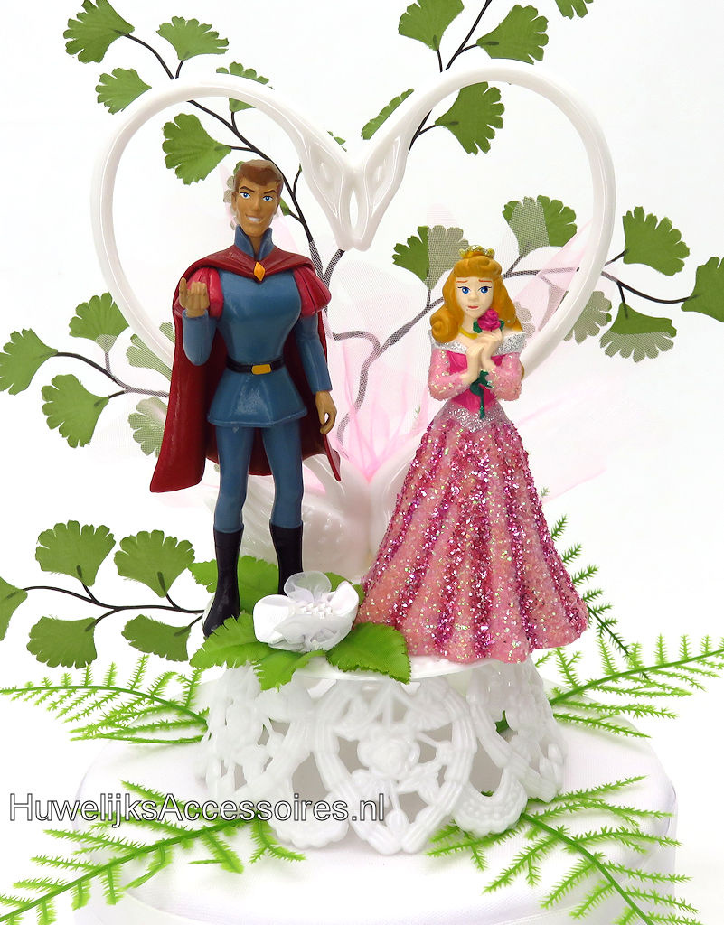 Disney Disney Aurora en Philip bruidstaart topper met witte zwanen