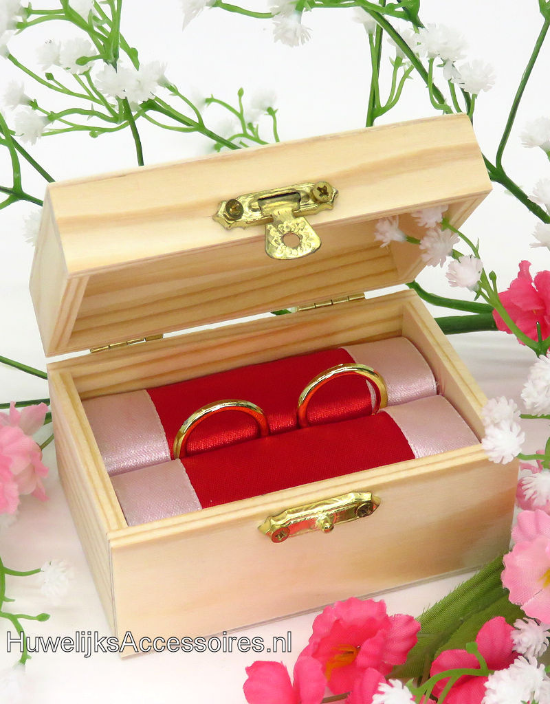 Disney Mickey en Minnie rood hart trouwring doosje
