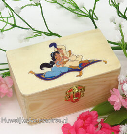 Disney Prinses Jasmijn en Aladdin houten ringendoosje