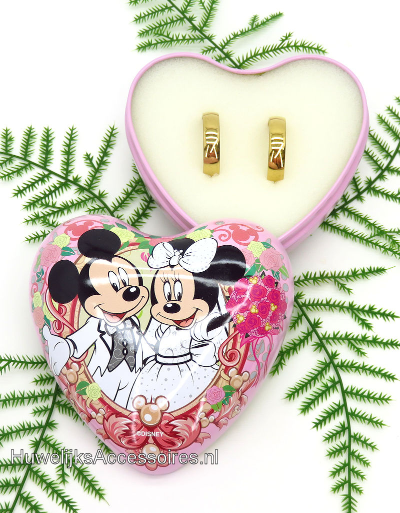 Disney Disney Mickey en Minnie roze trouwringen doosje
