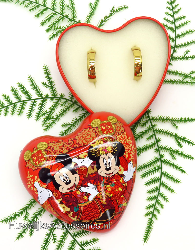 Disney Disney Mickey en Minnie rood hartvormig ringdoosje