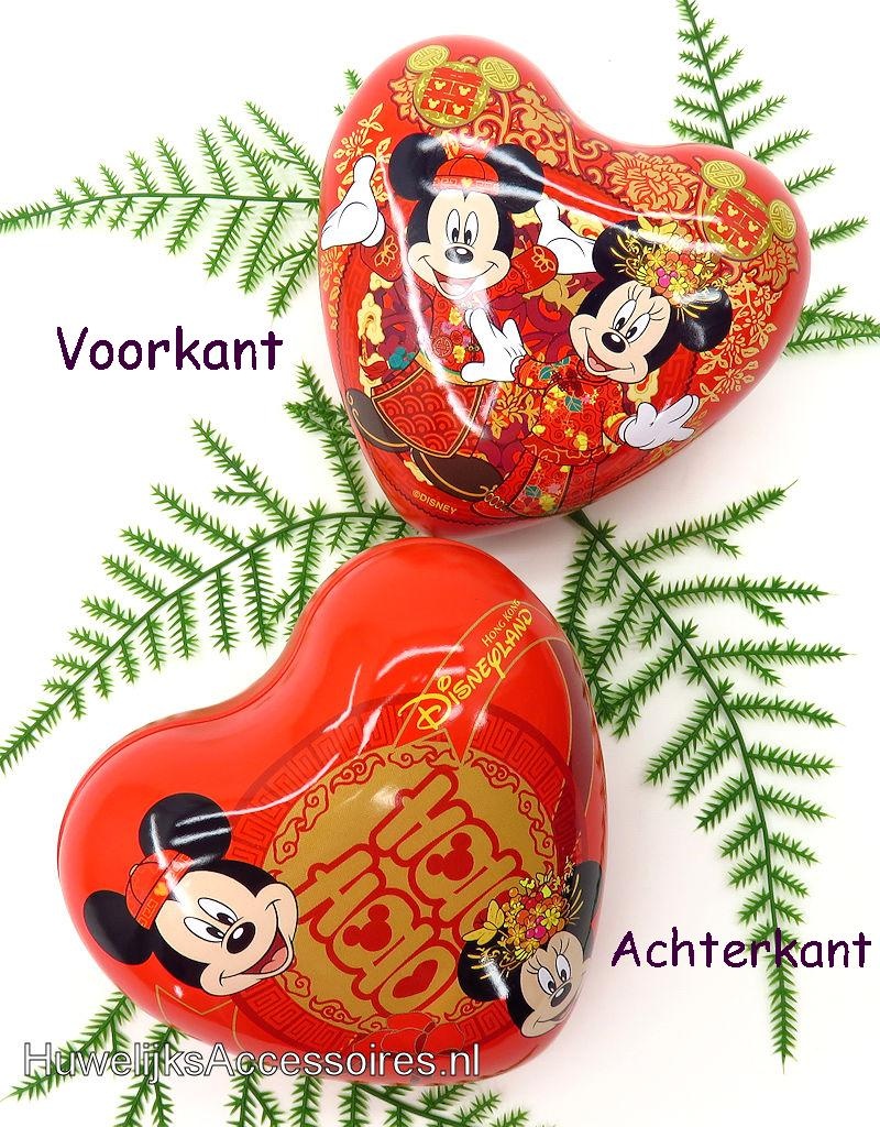 Disney Disney Mickey en Minnie rood hartvormig ringdoosje