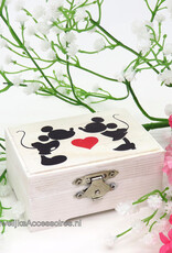 Disney Mickey en Minnie witte hutkoffer trouwring doosje