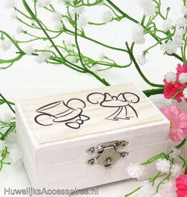 Disney Mickey en Minnie wit trouwring doosje
