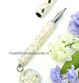 Pen voor bruiloft versierd met spiegeltjes