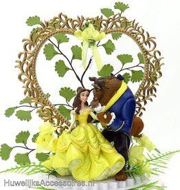Disney Belle en het Beest bruidstaart topper - gouden hart