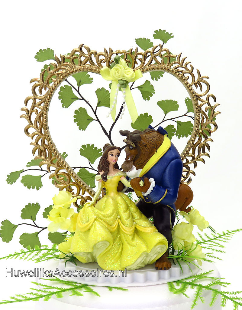 Disney Schitterende Belle en het Beest bruiloft taarttopper