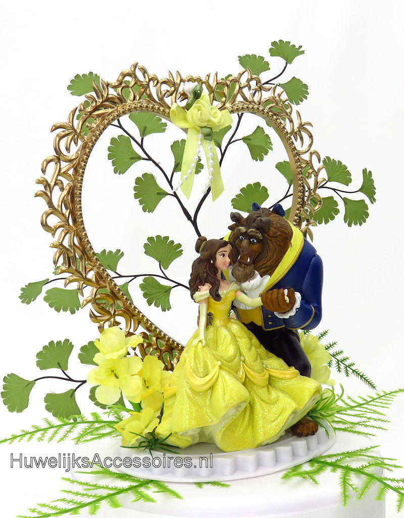Disney Schitterende Belle en het Beest bruiloft taarttopper