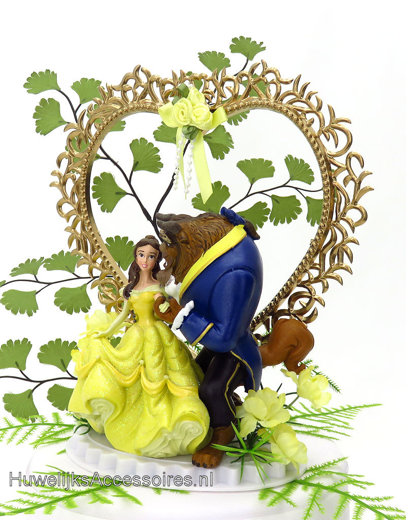Disney Schitterende Belle en het Beest bruiloft taarttopper