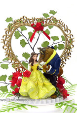 Disney Schitterende Belle en het Beest huwelijk taarttopper