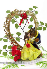 Disney Schitterende Belle en het Beest huwelijk taarttopper