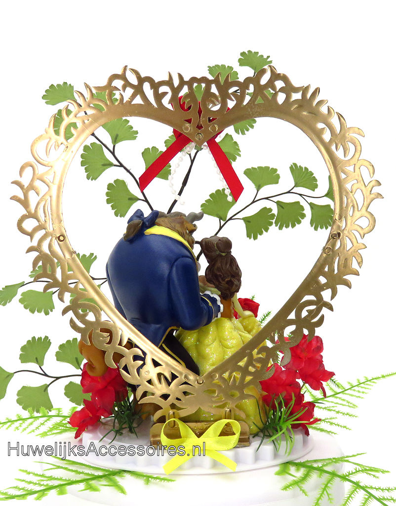 Disney Schitterende Belle en het Beest huwelijk taarttopper