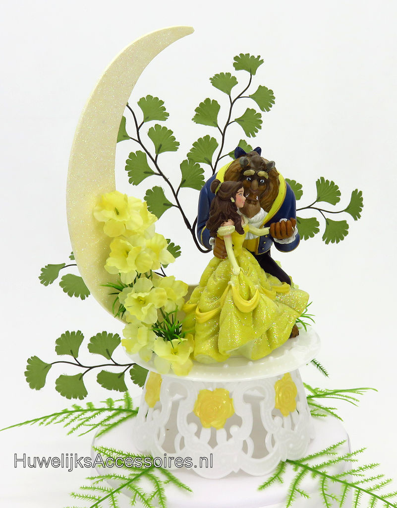 Disney Schitterende Disney Belle en het Beest bruidstaart topper met maan