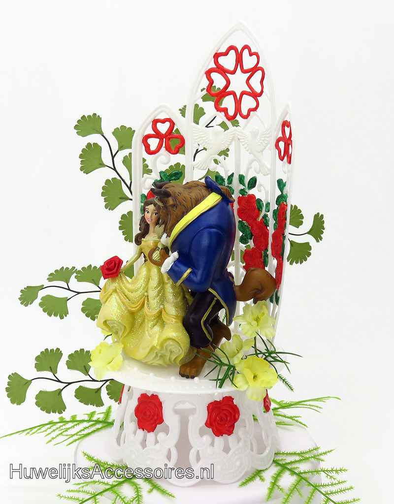 Disney Schitterende Disney bruidstaart topper van Belle en het Beest