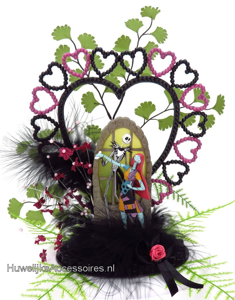 Disney Schitterende Disney Jack Skellington en Sally bruidstaart topper