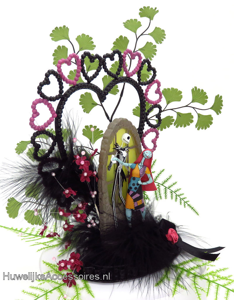 Disney Schitterende Disney Jack Skellington en Sally bruidstaart topper