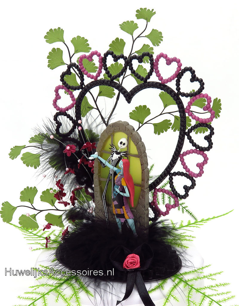 Disney Schitterende Disney Jack Skellington en Sally bruidstaart topper