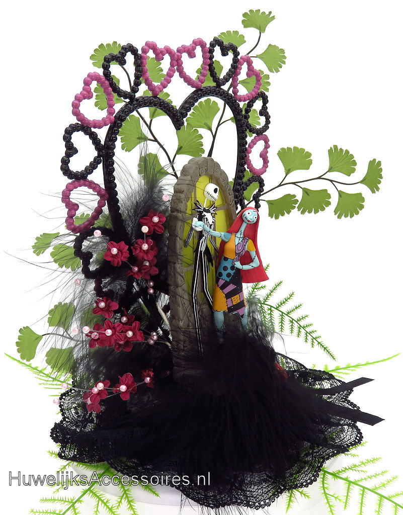 Disney Prachtige Disney Jack Skellington en Sally bruidstaart topper