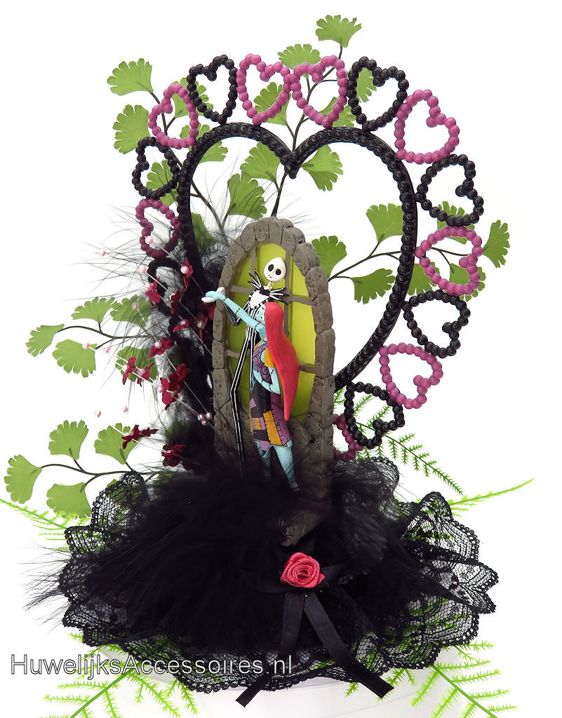 Disney Prachtige Disney Jack Skellington en Sally bruidstaart topper