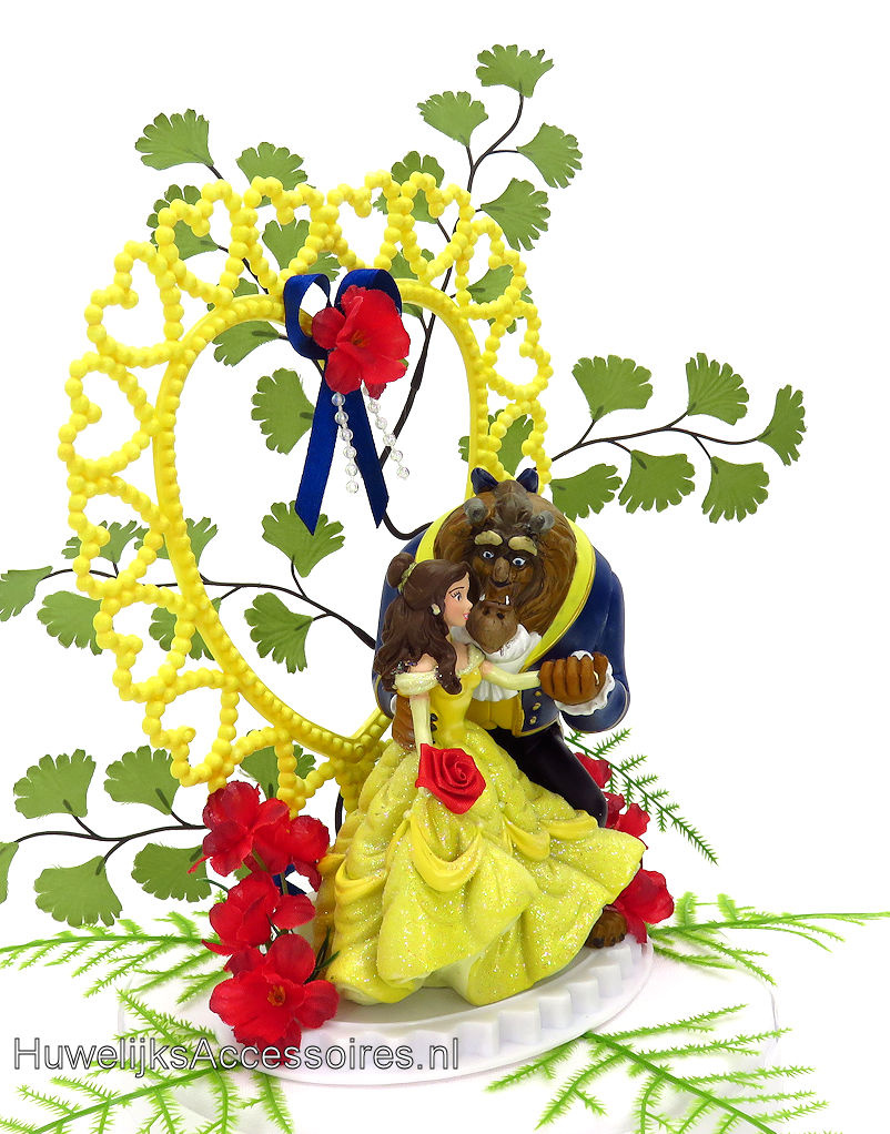 Disney Prachtige Disney Belle en het Beest bruiloft taarttopper