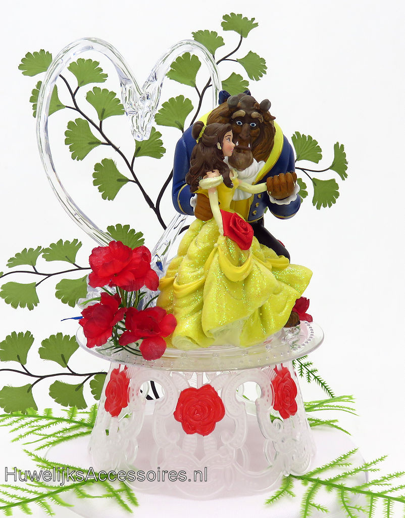 Disney Romantische Disney taarttopper met Belle en het Beest