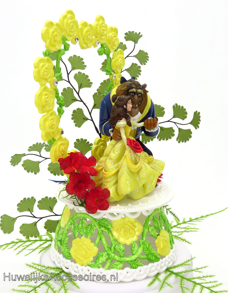 Disney Prachtige Disney Belle en het Beest bruiloft taarttopper