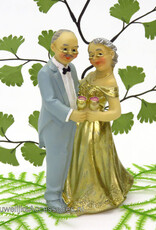 Gouden bruiloft bruidspaar taarttopper
