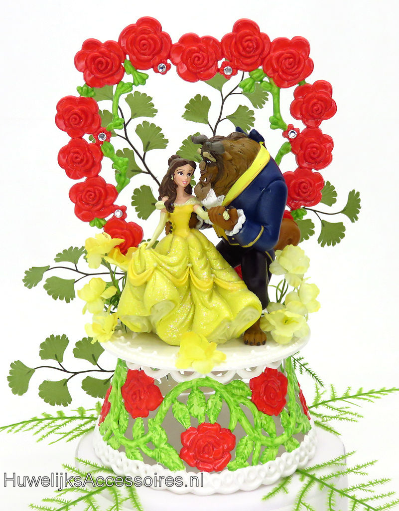 Disney Schitterende Disney Belle en het Beest bruiloft taarttopper
