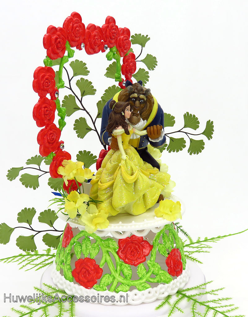 Disney Schitterende Disney Belle en het Beest bruiloft taarttopper