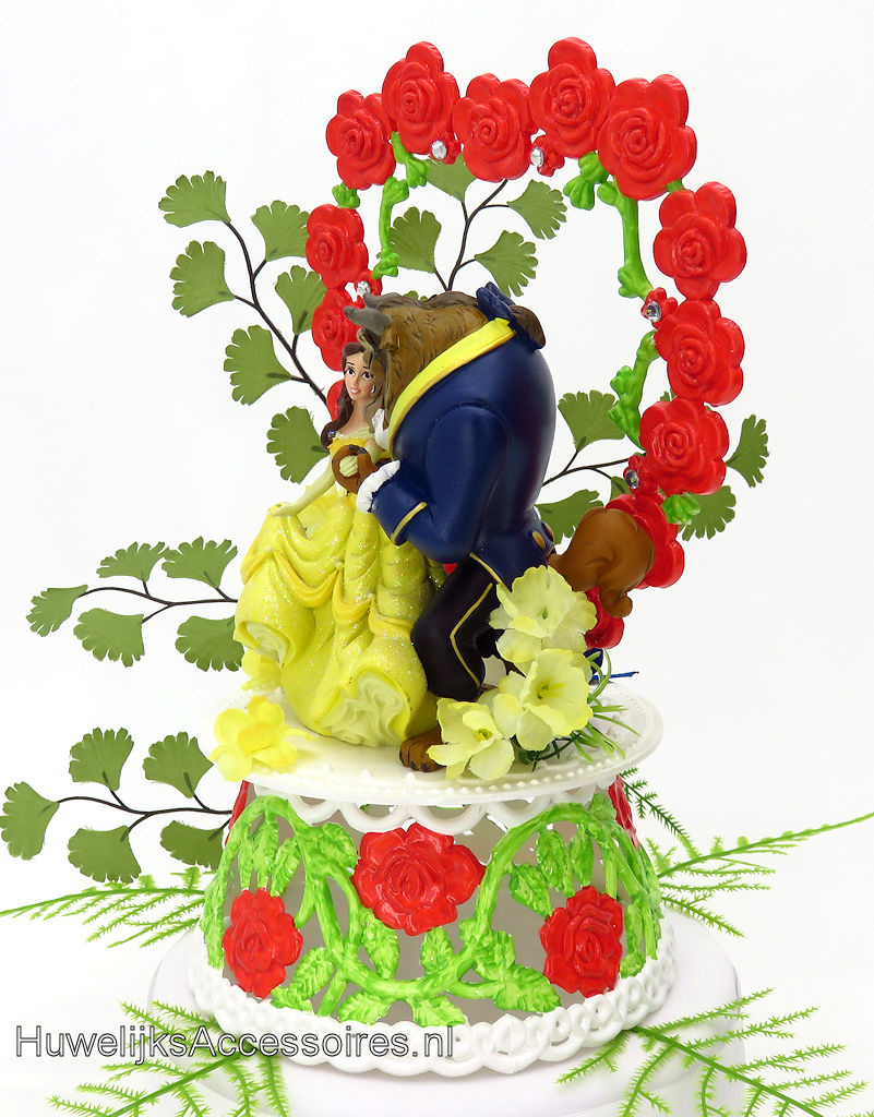 Disney Schitterende Disney Belle en het Beest bruiloft taarttopper