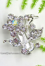 Heel mooie strass stenen bloem met tak broche