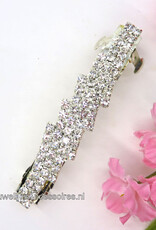 Zilver en strass stenen patentspeld haarspeld