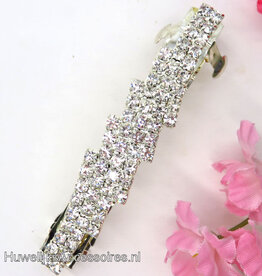 Zilver en strass stenen haar patentspeld