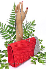 Rood bruidstasje of avondtasje met strass steentjes