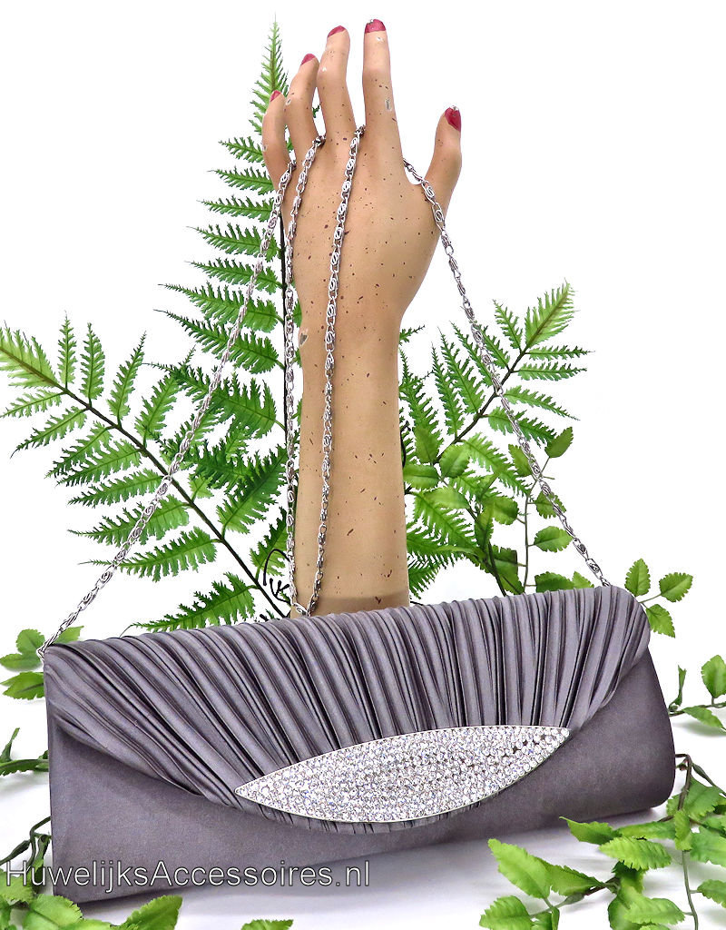 Bruidstasje of avondtasje grijs gekleurd