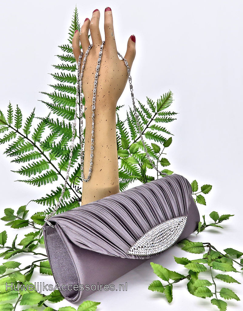 Bruidstasje of avondtasje grijs gekleurd