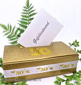 Gouden bruiloft goud enveloppendoos