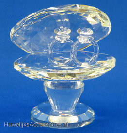 Kristallen oesterschelp bruidstaart topper