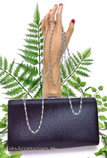 Prachtige zwarte luxe clutch box met strass steentjes