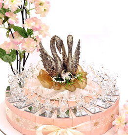 Huwelijk bedankjes met zwanen op spiegels