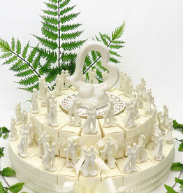 Bedankjestaart met witte bruidsparen