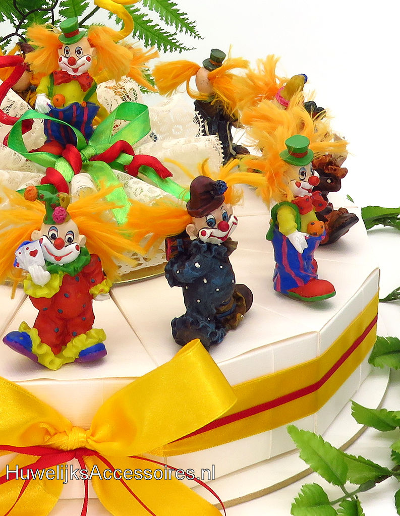 Kinder bedankjes versierd met leuke clowns